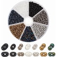 thumbnail image 1 of 1770pcs 7 Colors Glass Seed Beads Peanut Shape Seed Beads Set for Jewelry Making Assorted Glass Beads Spacer Beads Metal Color Beads Punk Style Christmas Decoration, 1 of 6