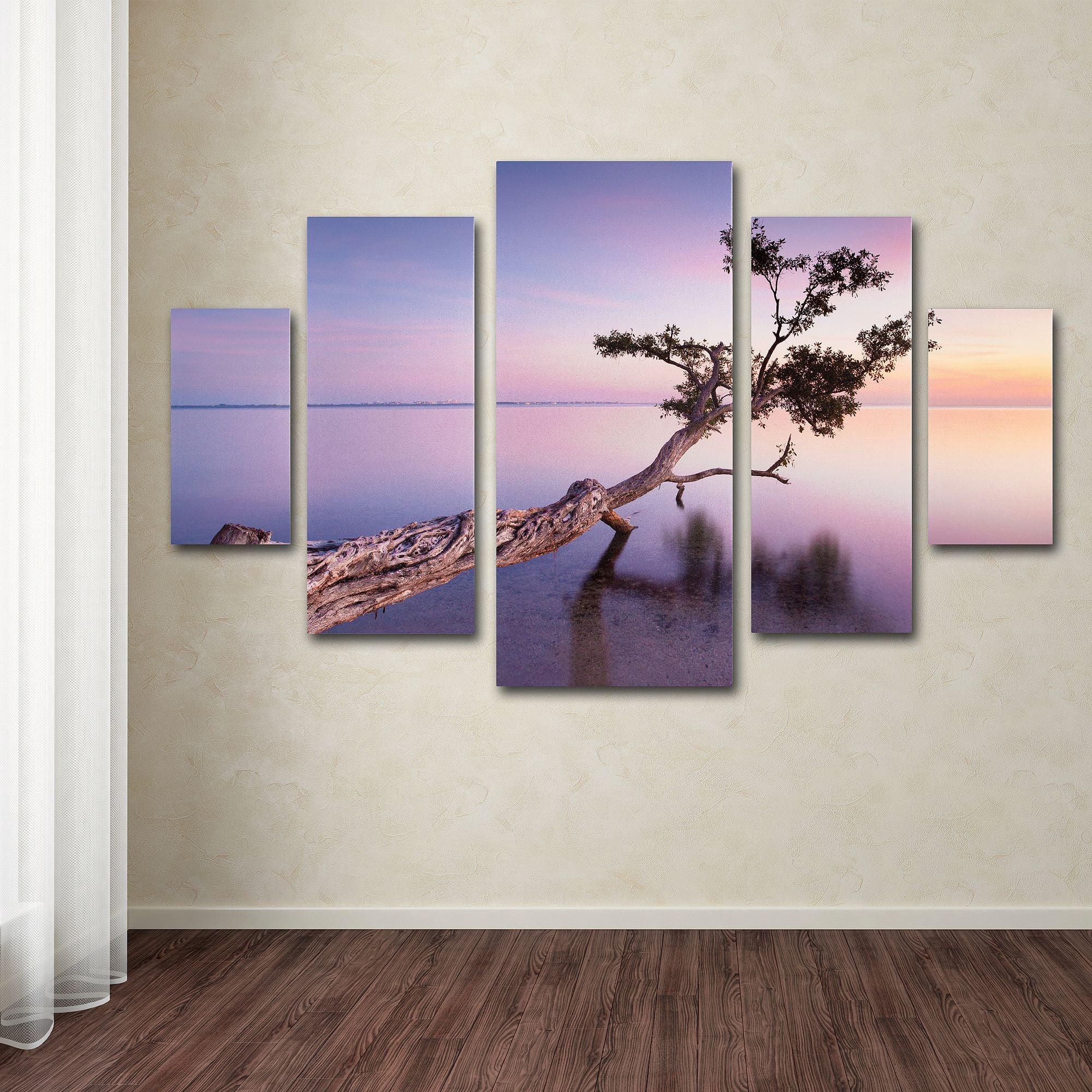 Trademark Fine Art "Water Tree XV" Canvas Art by Moises Levy 5-Panel Set
