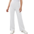 thumbnail image 6 of Nestiefly Girls Leggings High Waisted Flare Yoga Pants with Pocket Bootcut Bell Bottom Uniform School Girl Trousers for Kids Clothes 2026 White 150, 6 of 6