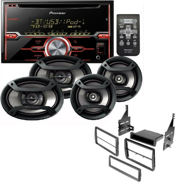 Pioneer Package CD Receiver Double Din, Pair 6.5" 2Way & Pair 6"x9" 3
