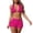 Hot Pink, variant on LEKWK Bikini Sets for Women Halter Bacakless Tie Top & Cutout Boyshorts Lightweight 2 Piece Swimsuit Summer Fashion Beach Pool Water Park Resort Wear