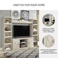 thumbnail image 3 of Signature Design by Ashley Bellaby TV Stand with Fireplace Option, Whitewash, Farmhouse Entertainment Center for TVs up to 65" with Storage, 3 of 9