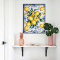 thumbnail image 4 of Canvas Wall Art Yellow Lemon Canvas Art Print Watercolor Fruit Vintage Flower Leaf Blue Pictures Wall Decor for Living Room Bedroom Artwork Decorations Stretched Framed Ready to Hang 12"x18", 4 of 9