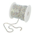 thumbnail image 2 of Rhinestone Trim, Exquisite Elegant Colorful Glittering Craft Rhinestone Chain Soft Easy Cutting Durable Sturdy  For Clothes Decoration For Gift For DIY Craft Silver Back AB, 2 of 8