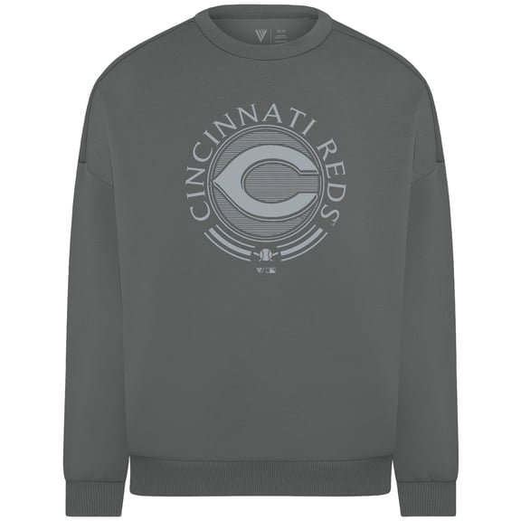 Men's Levelwear Gray Cincinnati Reds Luxe Signature Tri-Blend Grain Sweatshirt