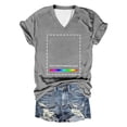 thumbnail image 5 of Women Summer Tops Summer Tops For Women 2025 Crew Neck Short Sleeve Plus Size Dressy Casual Shirts Blouses Trendy Wrap Long Fall Big Tee Shirts for Scrub Undershirts Long Sleeve Stretchy Grey S, 5 of 8