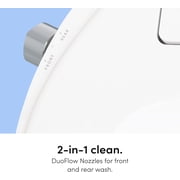 TUSHY Wave Bidet Seat with Self Cleaning Nozzle, DuoFlow Front and Rear Wash, Soft Close Lid, Easy Install For Elongated Toilet (Platinum Knob)