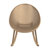 2xhome Patio Rocking Chair | Oval Egg Shaped Lounge Rocker | All Weather Plastic | Modern Accent Side Chair for Indoor or Outdoor Use, Beige, Set of 1, 1 piece