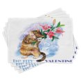 thumbnail image 1 of Ambesonne Valentines Day Place Mats Set of 4, Kitten, Standard Size, Multicolor, 1 of 4