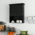 thumbnail image 4 of Costway Wall Mount Bathroom Cabinet Wooden Medicine Cabinet Storage Organizer Black, 4 of 10