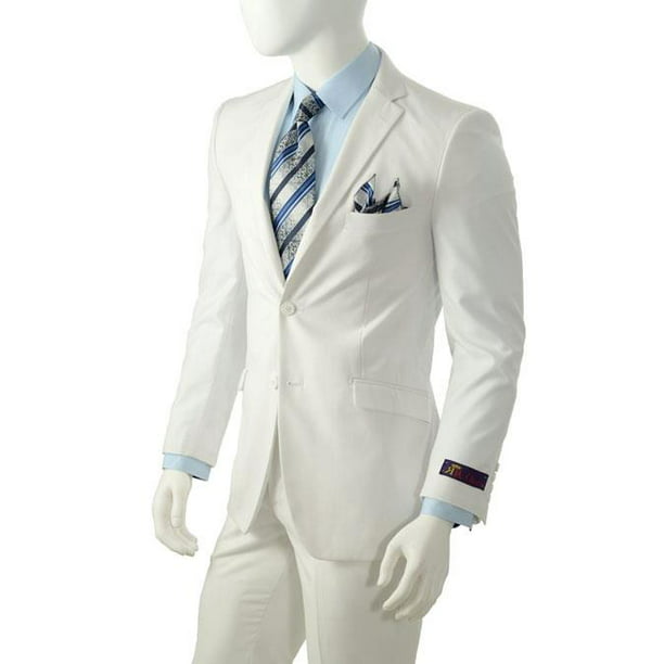 Stamboom vermijden Uitreiken Mens Solid White Slim Fit Suit Vent Online Discount Fashion Sale Cheap  Priced Business Suits Clearance Sale For Men - Walmart.com
