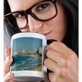 thumbnail image 2 of 3dRose, Israel, Tel Aviv, beach along the coastline, 11oz Two-Tone Black Mug, 2 of 7