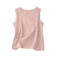 thumbnail image 3 of Women's Cotton Linen V Neck Sleeveless Tank Top Casual Summer Loose Fit, 3 of 6