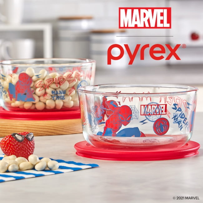 Pyrex® Marvel Spider-Man 4-Cup Round Glass Food Container with
