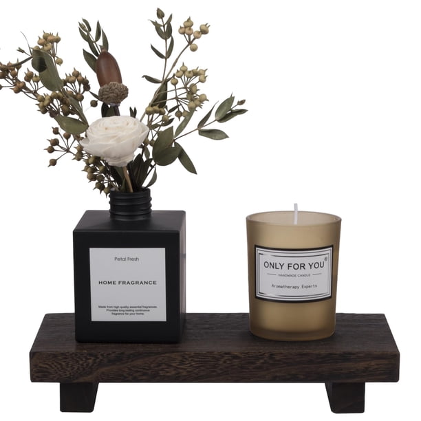 Soporte de madera con pedestal para decoración de baño de granja, marrón oscuro