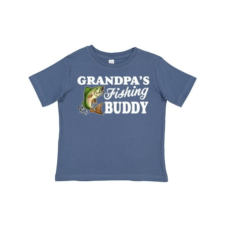 

Inktastic Grandpa s Fishing Buddy with White Text Gift Toddler Boy Girl T-Shirt