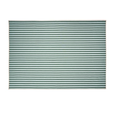 Beautiful Yarn Dyed Stripe Whipstitch Fabric Tablecloth by Drew Barrymore, Thyme Blue, 84"W x 60"L