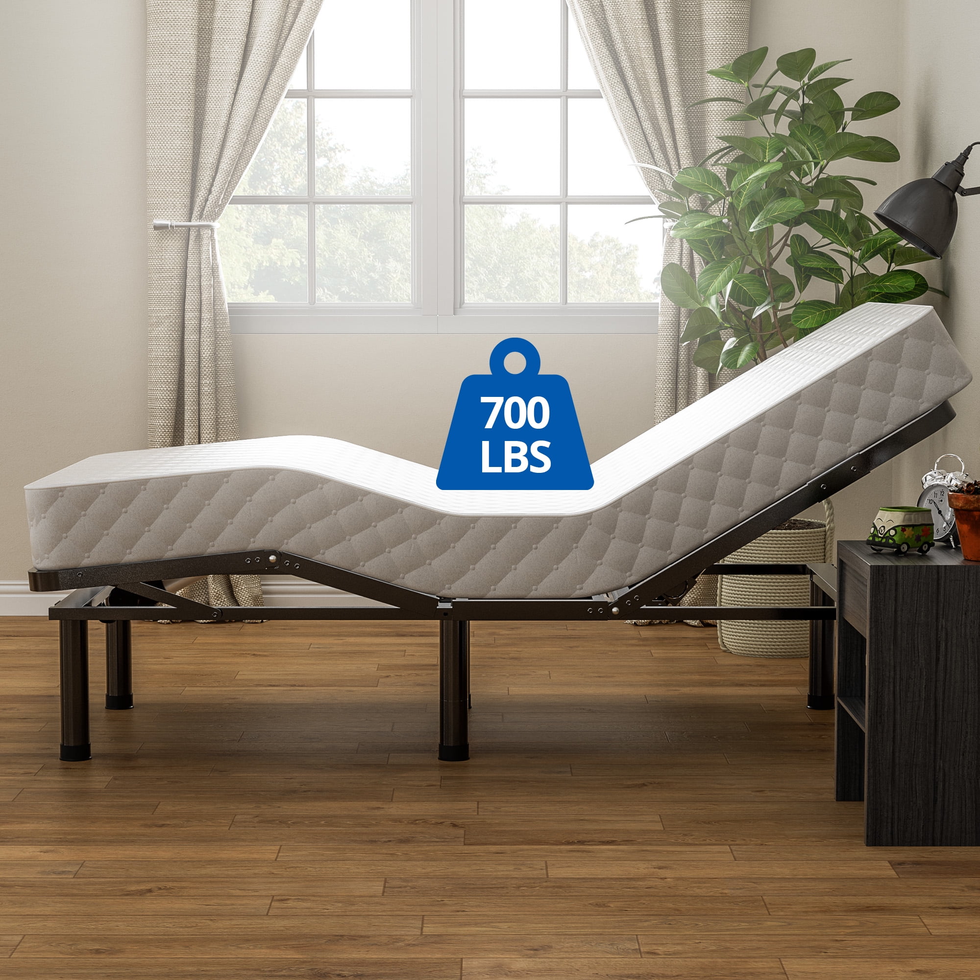 SunsGrove King Size Adjustable Bed Frame with Wired Remote, Independent Head and Foot Incline, Electric Bed Frame Base, Adjustable Leg Heights and Easy Assembly