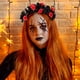 thumbnail image 4 of Diadema de calavera con flores para mujer, ideal para disfraz de Halloween, cosplay o baile de máscaras., 4 of 8