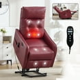 thumbnail image 4 of Power Lift Recliner Chair with Massage & Heat for Seniors, Heavy Duty Faux Leather, USB Charging Port, 155° Max Recline, Easy Assembly, Perfect for Living Room Comfort, 4 of 8