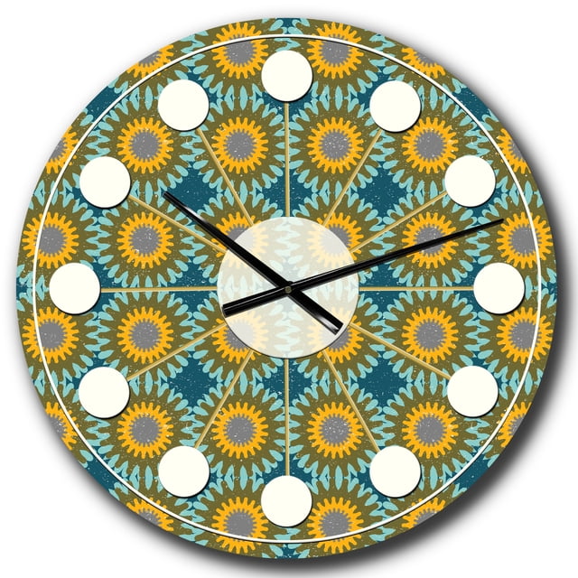 Designart'retro Motif Circulaire I Horloge Murale Moderne du Milieu du Siècle