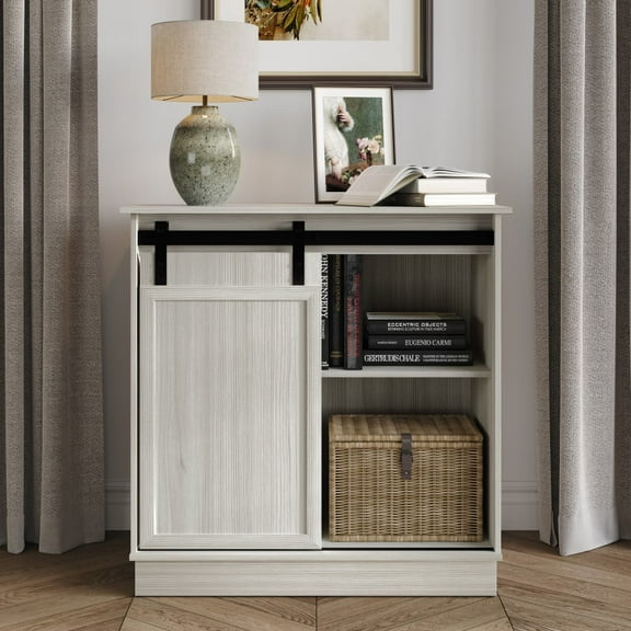 Castle Place Minimalist Sideboard Buffet Cabinet, Light Grey