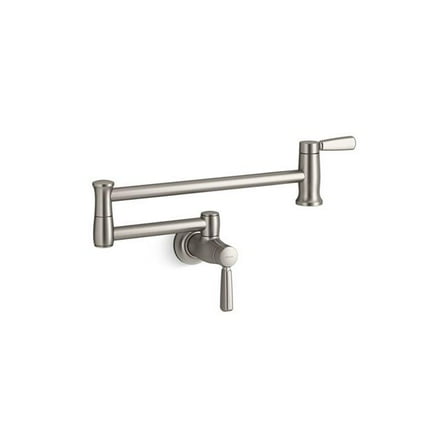 KOHLER K-35744-VS Traditional Style Wall-Mount Pot Filler, Kitchen Sink Pot Filler Faucets, Vibrant Stainless