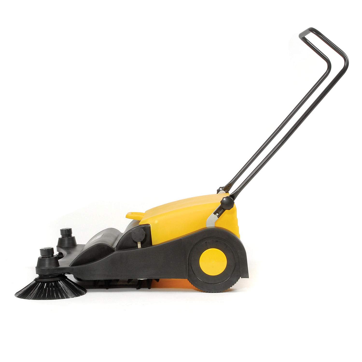 Industrial Push Sweeper 32" Cleaning Width Black and Yellow