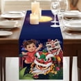 thumbnail image 3 of Happy New Year Table Runner, Cartoon Girl Oriental Dance Lions Fireworks Cotton Linen Table Runners 120 Inches Long, Dresser Scarf Runner for Dining/Living Room/Kitchen/Square Tables 13''x120'', 3 of 9