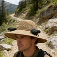 thumbnail image 6 of Cool Fan Hat Adjustable Wide Brim Sun Hat with 2 Silent Rechargeable Fans for Women Men, Breathable Waterproof Fabric, Detachable Fans, Sun Protection for Camping Beach Summer Outdoor Khaki, 6 of 6