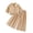Khaki, variant on Girls Outfits Button Down Lace Lapel Top with Pleated Wide Leg Pants Cute Clothes 2 Piece Blue 5-6Years