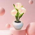 thumbnail image 3 of Tulip Lamp Lights Table Lamp Flower Desk Lamp Led Tulip Night Light for Living Room Bedroom with Vase,Table Lamp Ornaments for Home Living Room Desktop Home Decor (Pink), 3 of 7