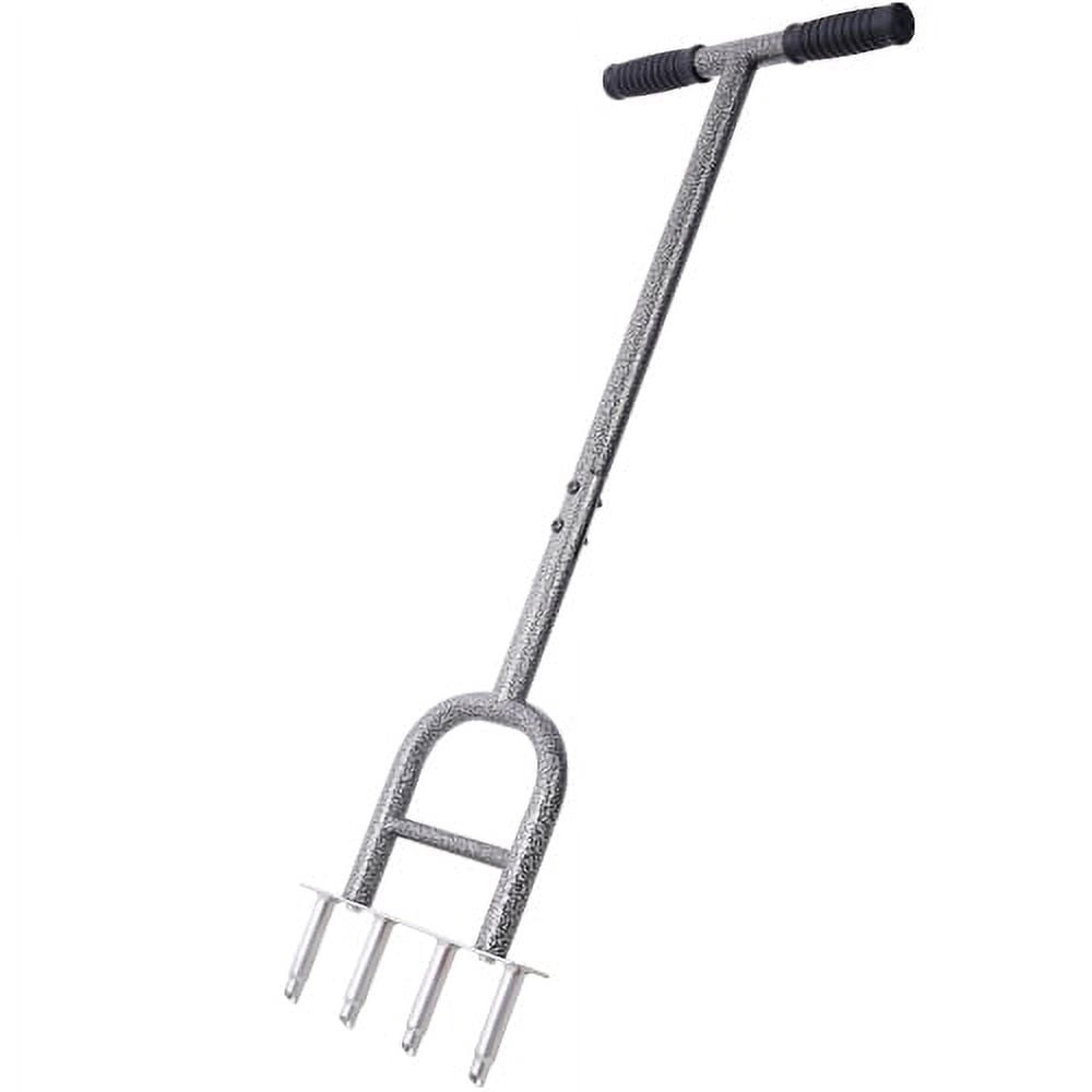 Manual Lawn Coring Aerator, All-Steel Powder-Coated Core Aerator with 3.8'' Corer Plugs, Non-Slip Handle & 12 Inch Weeder Tool