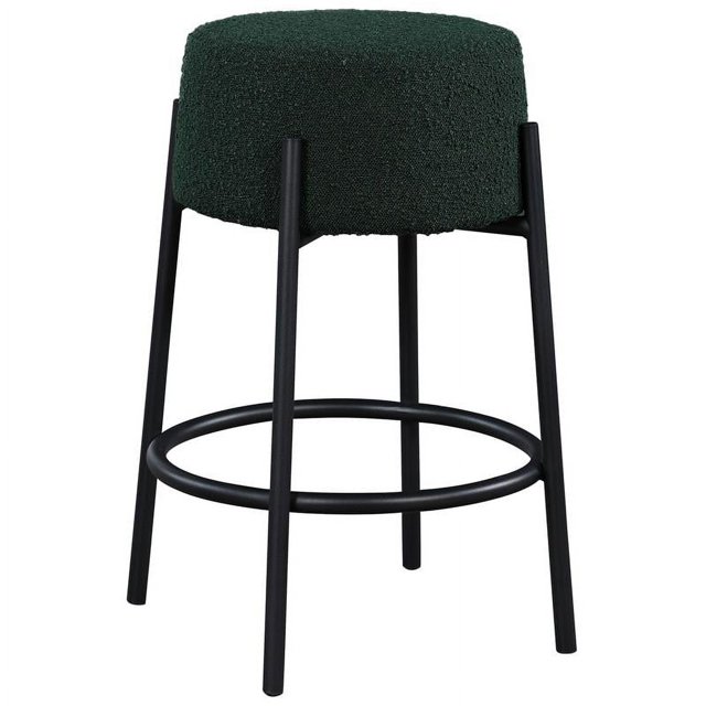 Meridian Furniture Avalon Green Boucle Fabric Counter Stool