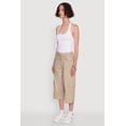 thumbnail image 3 of Womens Wide Leg Cargo Pocket Capris Pants, 3 of 5