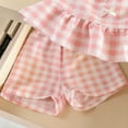 thumbnail image 3 of Ultrave Girls 2 Piece Gingham Outfit, Tie Shoulder Ruffle Cami Top & Shorts Set, Cute Summer Clothes for 1-10 Y, 3 of 7