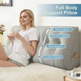 thumbnail image 2 of TOPCHANCES Large Bed Wedge Pillow, Headboard Triangular Backrest Reading Pillow with a Side Pocket(Light Grey, 79 x 7.8 x 20 inch), 2 of 7