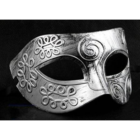 retro roman gladiator halloween party masks silver men's masquerade mask by friendshops