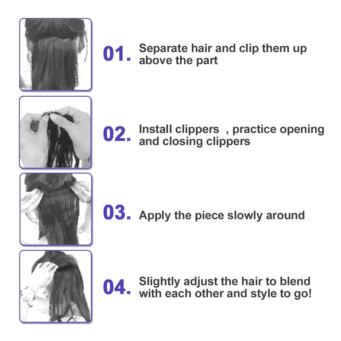Unique Bargains Hair Straight Human Hair 1414 2 Bundles Hair Extension