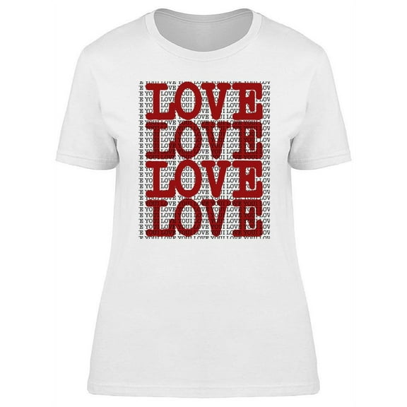 Red Love Design T-Shirt Women -Image by Shutterstock, Female Medium
