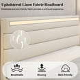 thumbnail image 6 of E-motie Queen Upholstered Bed Frame with Storage Ottoman, Charging Station and LED, Beige Queen Bed, 6 of 11
