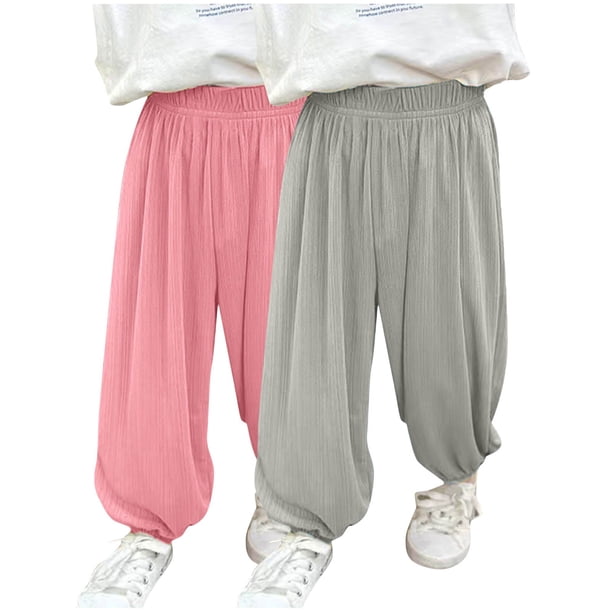 Odeerbi 2-12 Años Niños Niñas 2 Pcs Modal Sweatpants Entrenamiento de Verano Deportes Jogger Pantalones Respirables Joggers Casuales Sueltos