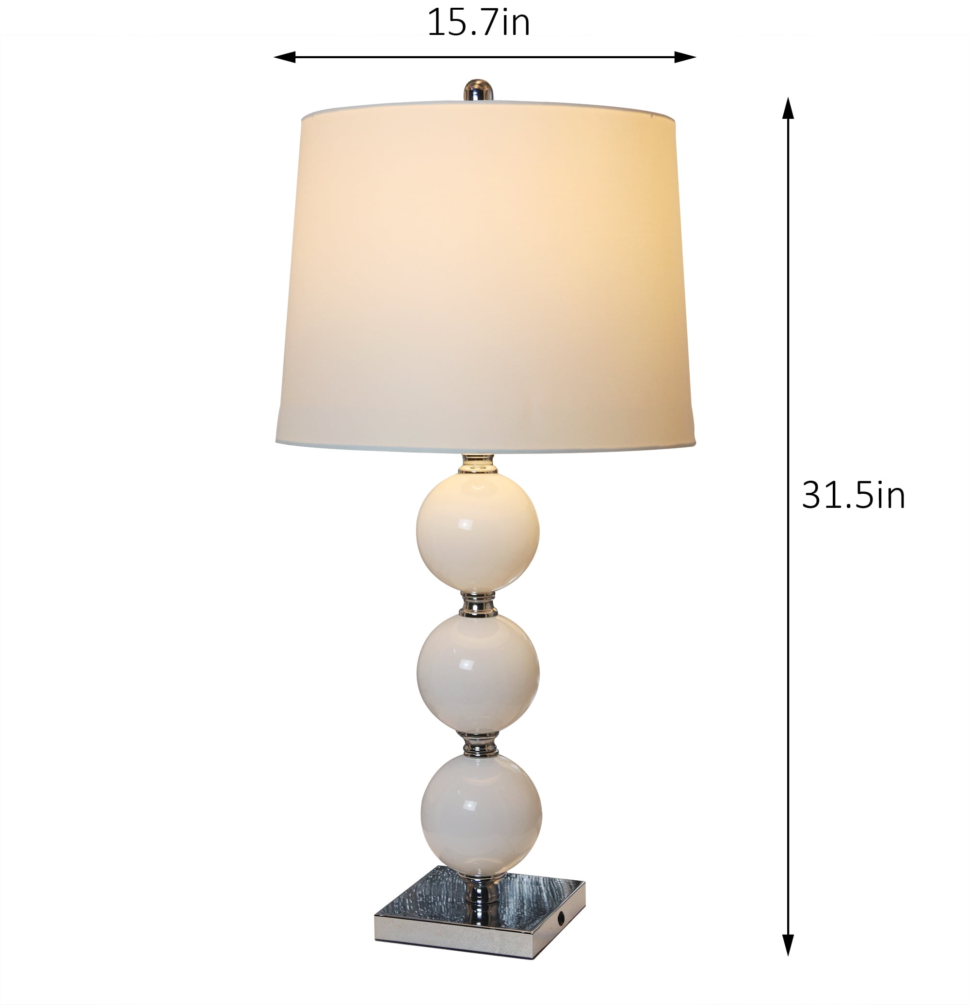 Abble Modern 2pcs Crystal Table Lamps Set with Beige Lamp Shade for Living Room and Bedroom