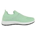 thumbnail image 3 of La Sheelah Flat Women Slip-On Sneakers Comfortable Sport Walking Running Shoes Rhinestone Bling Studs Elastic Breathable Knit Anti-Slip Resistant LABOR-8 Light Green Mint 5, 3 of 4