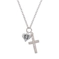 thumbnail image 2 of Delight Jewelry Silvertone Heart with Baby Feet I Have Plans for You Engraved Cross Zoey Necklace, 28", 2 of 4