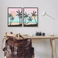 thumbnail image 2 of Stupell Industries Tropical Sunset Sunrise Palm Tree Beach Illustration , 16 x 20, Design by Nina Blue, 2 of 6