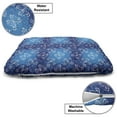 thumbnail image 3 of Butterfly Pet Bed, Spring Animal Floral Blossoms Abstract Motif Dark Tones, Chew Resistant Pad for Dogs and Cats Cushion with Removable Cover, 24" x 39", Dark Sky Blue Sea Blue, by Ambesonne, 3 of 4