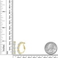 thumbnail image 2 of Gem Stone King 18K Yellow Gold Plated Silver White Moissanite Hoop Earrings for Women (2.60 Cttw, Round 4MM and 1.9MM, 1 inch Diameter), 2 of 4