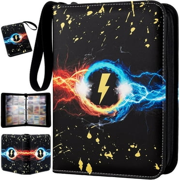Card Binder 9-Pocket,900 Pockets Card Holder Album with 50 Removable Sleeves for Standard Size Cards TCG Trading Card Binder Display Storage Carrying Case-Black
