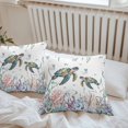 thumbnail image 6 of Sea Turtle Coastal Throw Pillow Covers 18x18 Inch Set of 2, Summer Beach Coral Ocean Seagrass Waterproof Outdoor Pillow Covers, Decorative Cushion Pillowcases for Couch, Sofa, Bed, Garden, Patio, 6 of 9